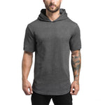 Slim Fit T-shirt Men Short Sleeve Hoodie